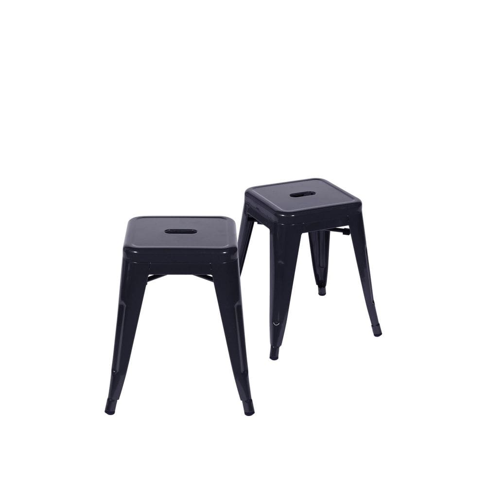 Kit 2 Banquetas Baixas em Aço Preto