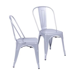 Kit 2 Cadeiras para Sala de Jantar Retrô Cinza