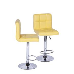 kit 2 Banquetas Confort com Base em Aço Amarela
