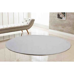 Tapete Pele Redondo Albany 1 metro Branco Niazitex