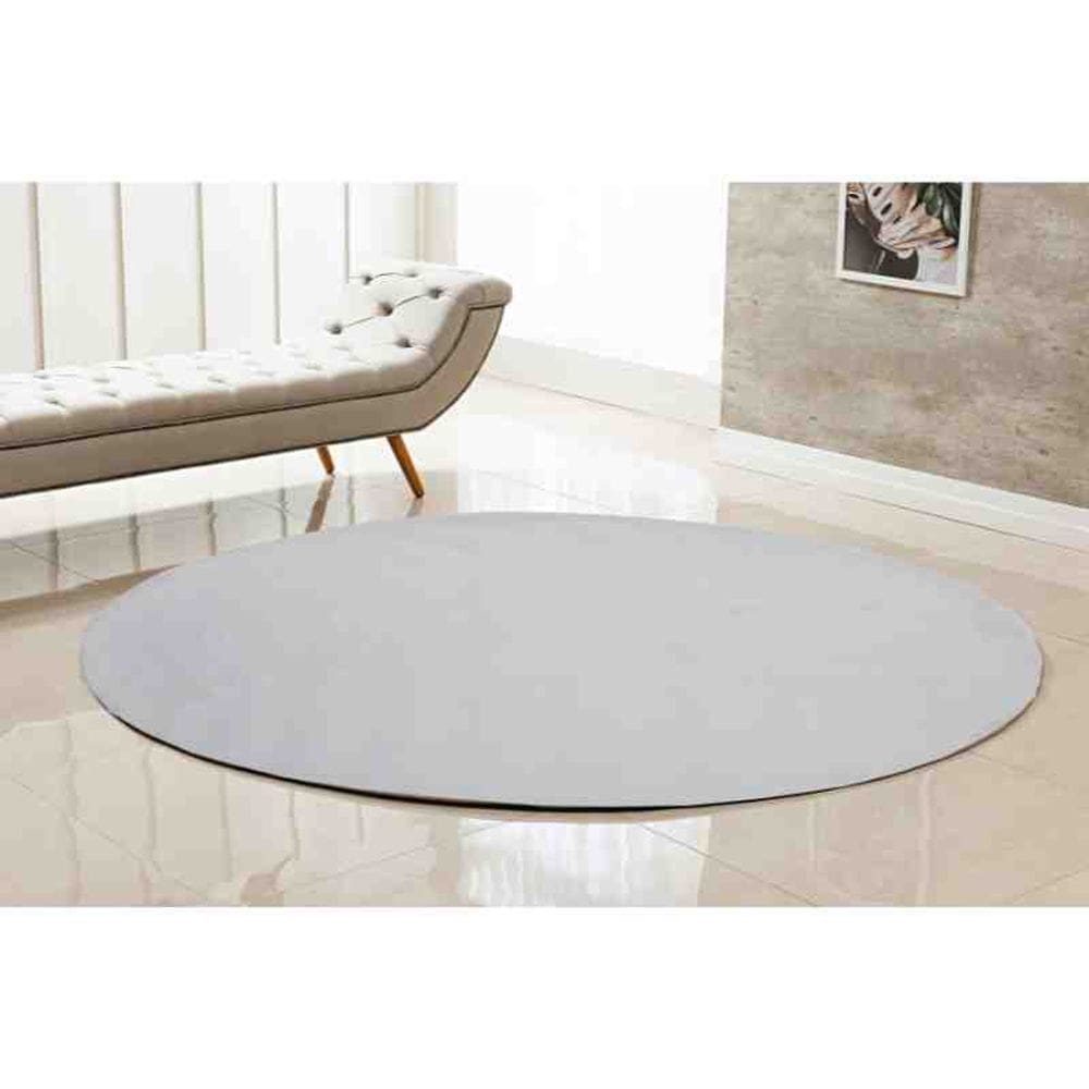 Tapete Pele Redondo Albany 2 metros Branco Niazitex
