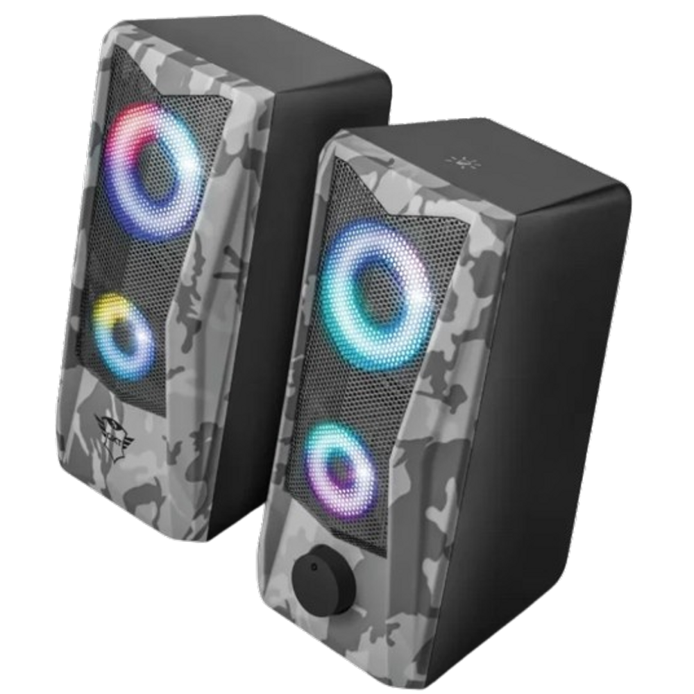 Caixa de Som Gamer 8W RGB Controlador Volume Camuflada