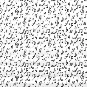 Papel De Parede Notas Musicais Autocolante Sala Quarto