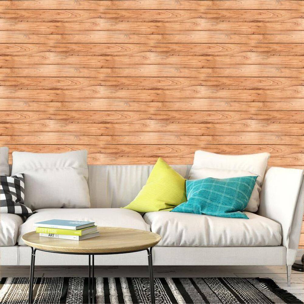 Papel De Parede Madeira Pinus Horizontal Adesivo Sala Quarto