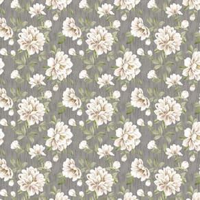 Papel De Parede Flores Branca Em Textura Autocolante Sala