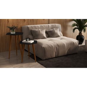 Kit 2 Mesas Sala Lateral E Apoio Pés Palito Retrô Tampo Sextavado Preto Comprar Móveis Em Casa