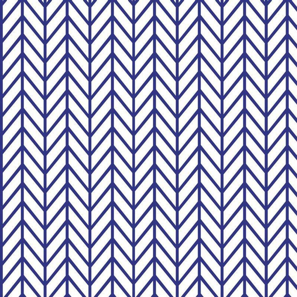 Papel De Parede Chevron Azul Escuro E Branco Adesivo Sala
