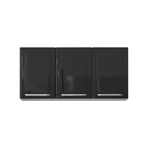 Armário Aéreo de Cozinha 3 Portas Itatiaia Luce de Aço 105cm Preto