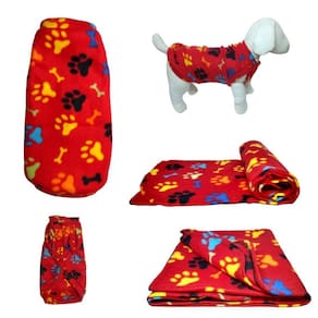 Kit Roupa E Manta Soft Para Cães - Vermelho Colorido Eg
