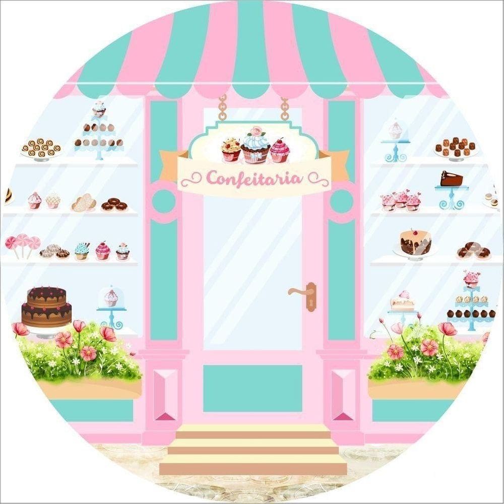 Painel Redondo 3D Sublimado Confeitaria Frd-3227