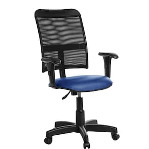Cadeira de Escritório Giratória Tela com Braço RV: Azul