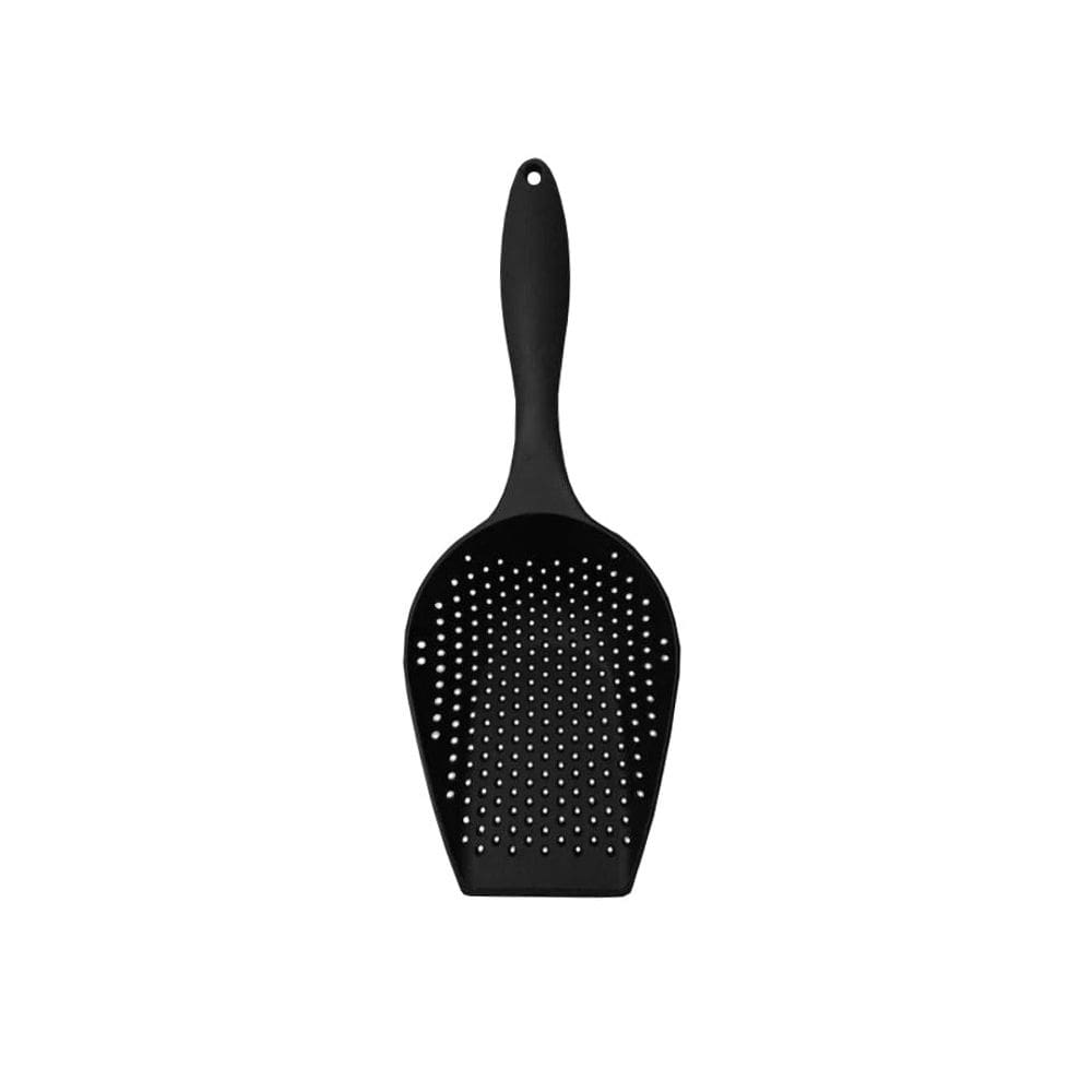 Espatula Colher Escorredor Multiuso Escumadeira Preto 30cm