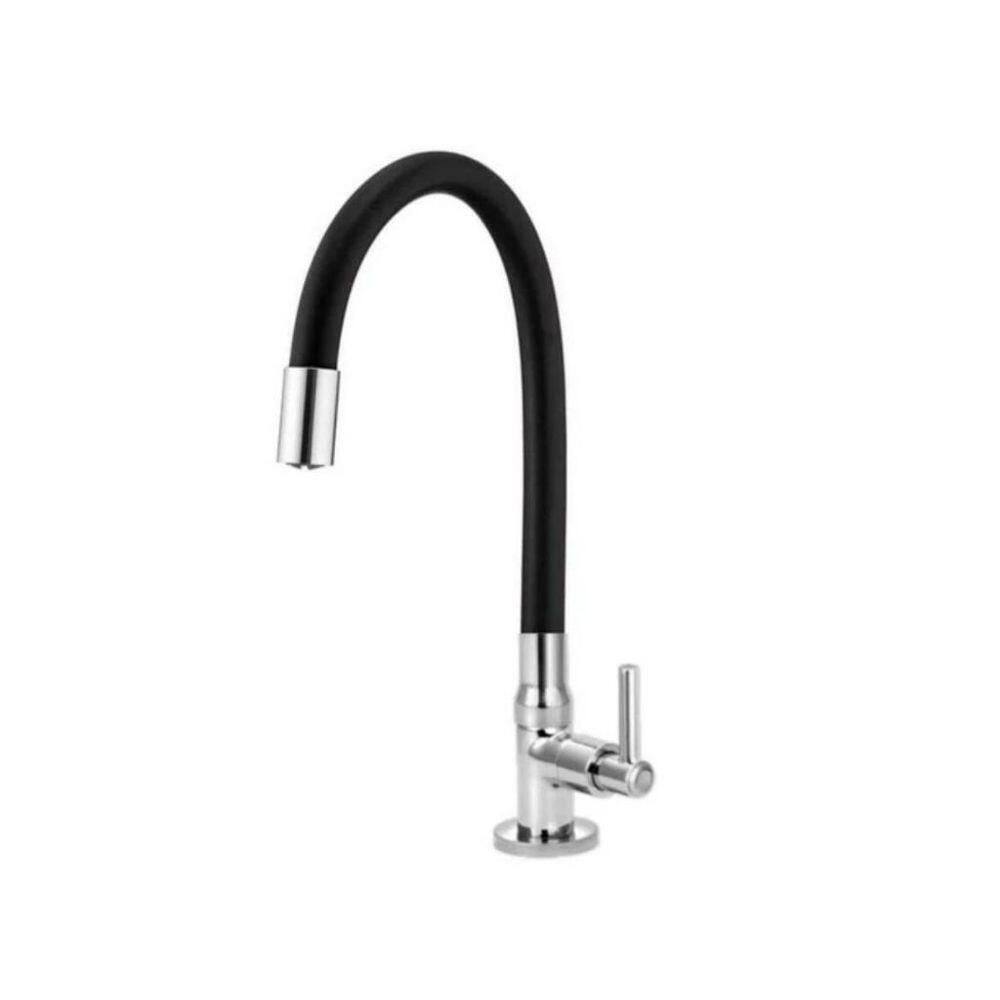 Torneira Gourmet De Cozinha Tubo Flexivel Bancada Color Preto
