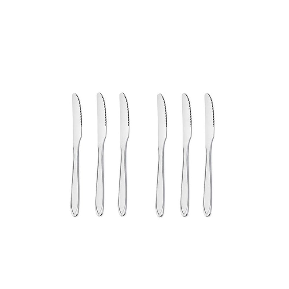 Faca de Sobremesa Inox Jogo Talheres Aço Victoria 6un