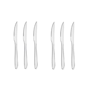 Faca de Mesa Serrilhada Churrasco Talheres Inox Victoria 6un