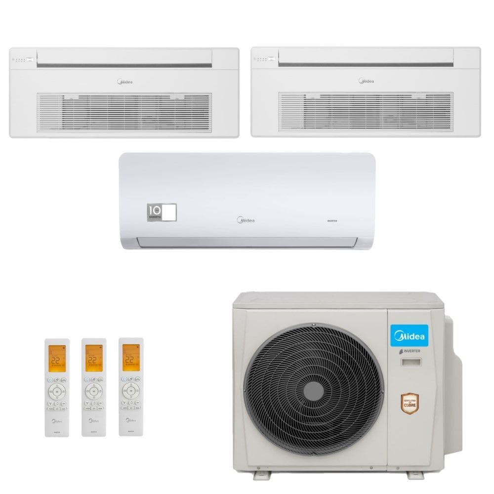 Ar-Condicionado Multi Split Inverter Midea 42000 (1x HW 9.000 + 1x Cassete 1 Via 12.000 + 1x Cassete 1 Via 18.000) Quente/Frio 220V