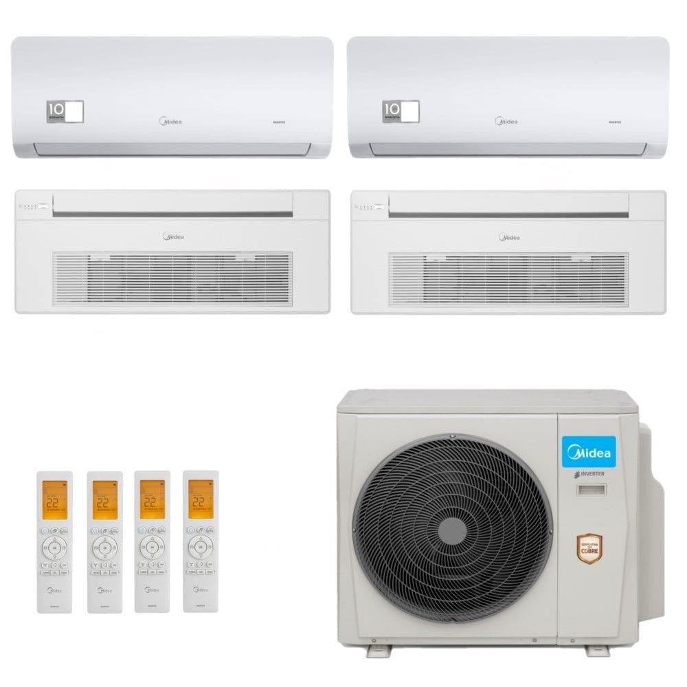 Ar-Condicionado Multi Split Inverter Midea 36000 (2x HW 9.000 + 1x Cassete 1 Via 12.000 + 1x Cassete 1 Via 18.000) Quente/Frio 220V