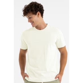 Camiseta Masculina Manga Curta Básica Premium Lisa Off White