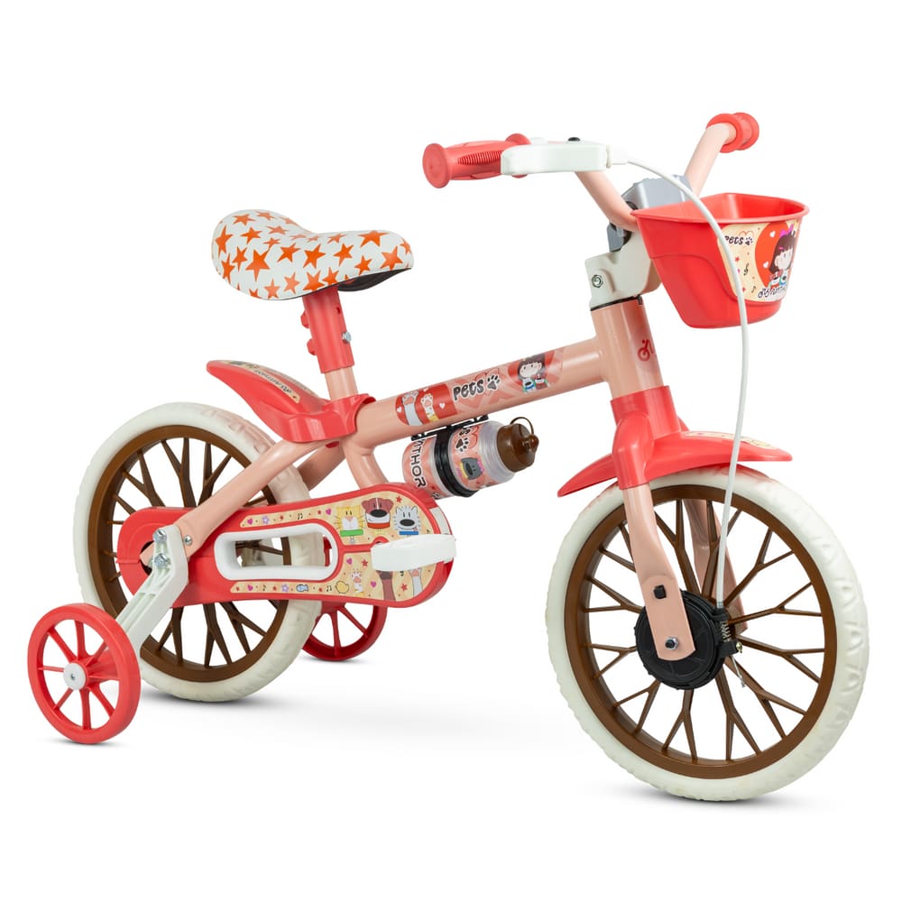 Bicicleta Infantil Aro 12 Nathor Pets com Rodinhas