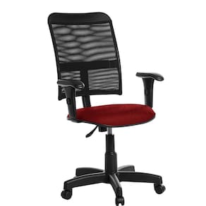 Cadeira De Escritório Giratória Tela Com Braço Rcp:Vermelho