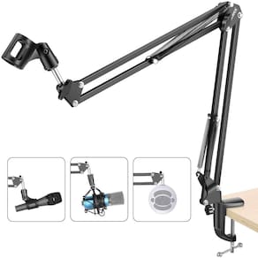 Suporte Microfone Articulado Em Aco Dobravel Ajustavel Profissional Para Mesa Estudio Podcast E Gravacao Com Estabilidad