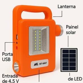 Kit Lanterna Led Solar Portatil Recarregavel Power Bank Lampada De Emergencia 500Ma Usb 5V 1A Ideal Para Camping E Uso D