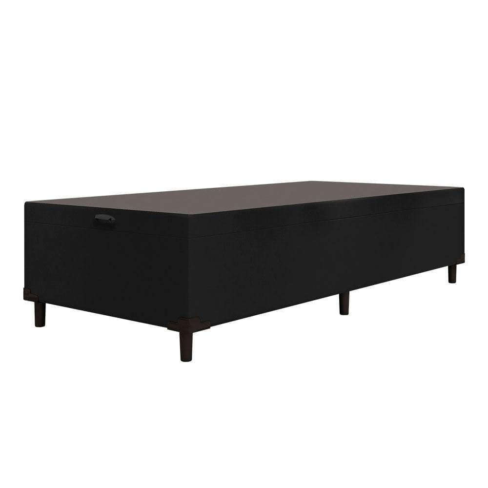 Cama com Baú com 41cm de Altura Prince Preto Marrom