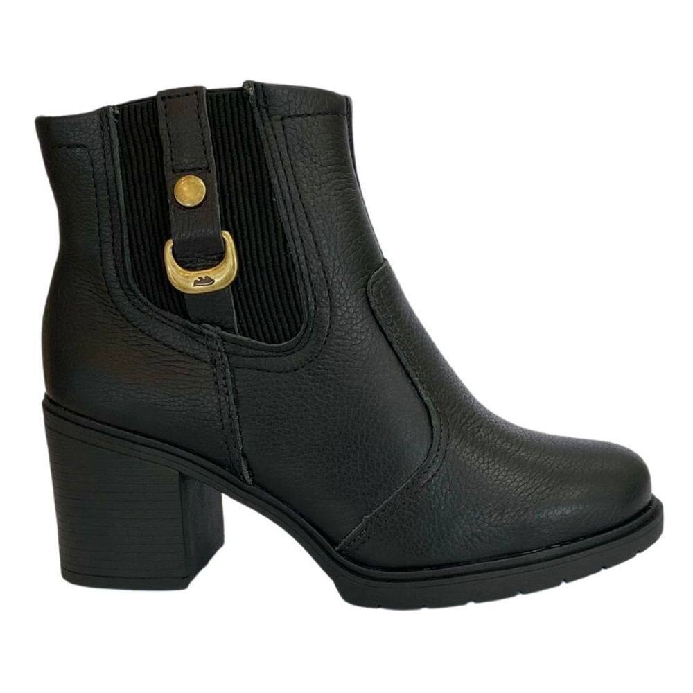 Bota Dakota DO393 Feminino Preto em couro cano curto