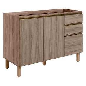 Balcao Para Pia 2p 3g 120cm Mdf Kali 16417 Carvalho Nicioli