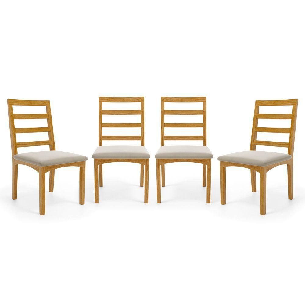 Kit Com 4 Cadeiras Cecília Madeira Maciça Assentos Estofados Para Mesa De Jantar Veludo Bege 102