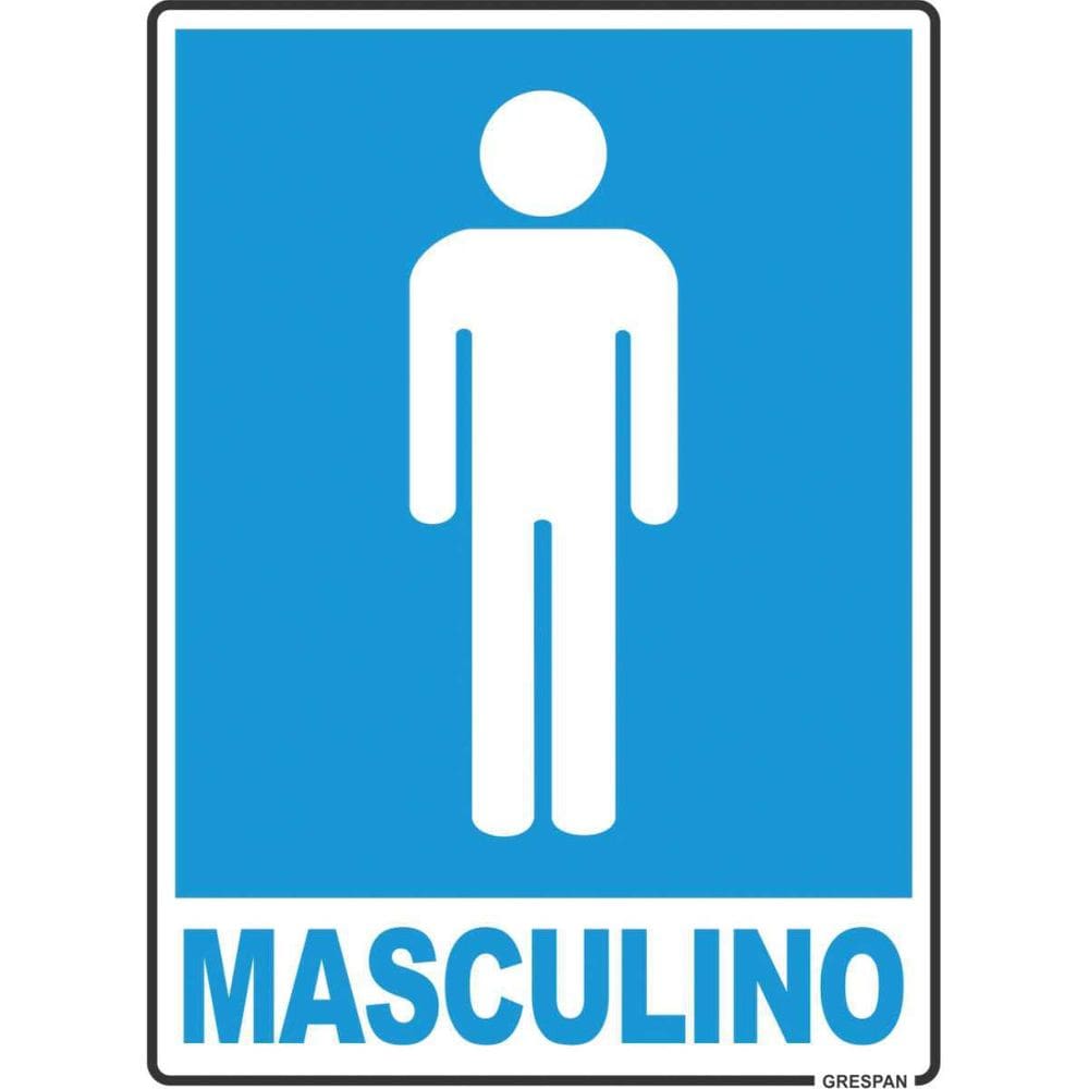 Placa De Sinalização Masculino 15X20Cm.