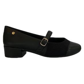 Sapato Campesi L9837 Feminino Preto saltinho baixo