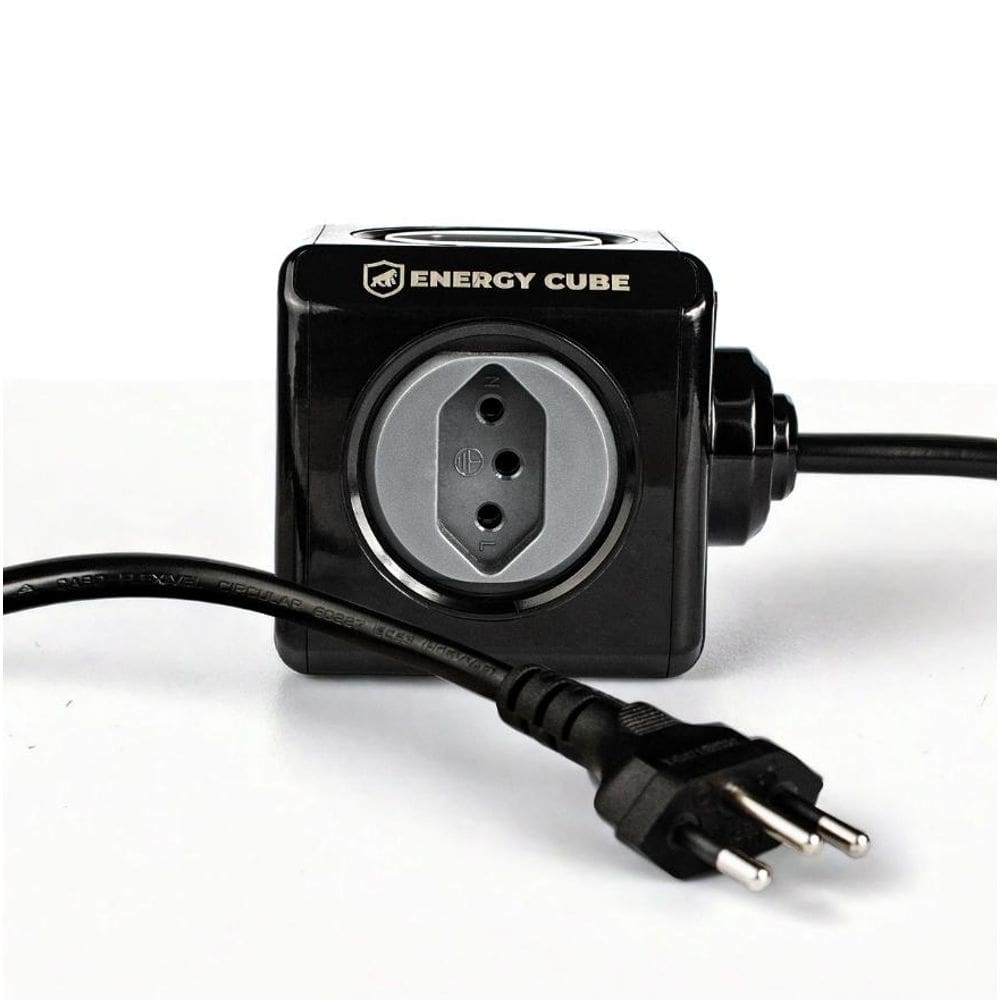 Adaptador carregador Energy Cube Bivolt Filtro de Linha Multiplicador de Tomadas 10A com Proteção de Sobretensão, tipo c / usb a