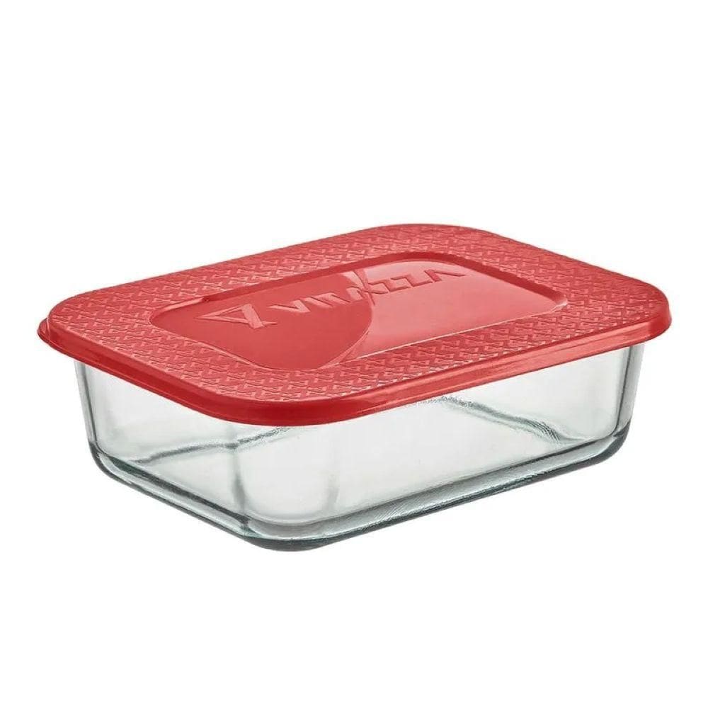 Pote Retangular Natural com Tampa  1l 8000 - Vitazza