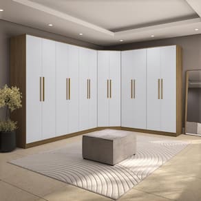 Quarto Modulado Kappesberg Adapt Nogueira/Branco 12 Portas 342cm x 263cm
