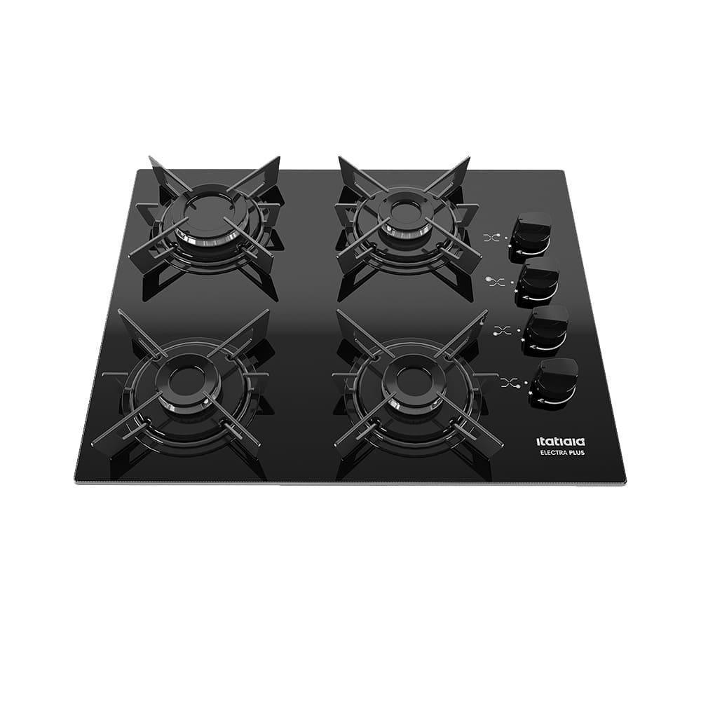 Fogão Cooktop à Gás Itatiaia Electra Plus 4 Bocas Mesa De Vidro-Bivolt