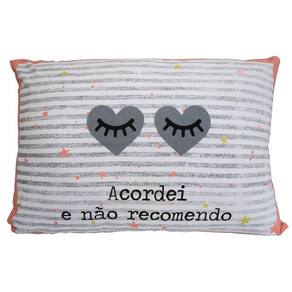 Fronha Portallar Malha 100% Algodão Estampa Localizada Acordei 48cmx68cm Branco
