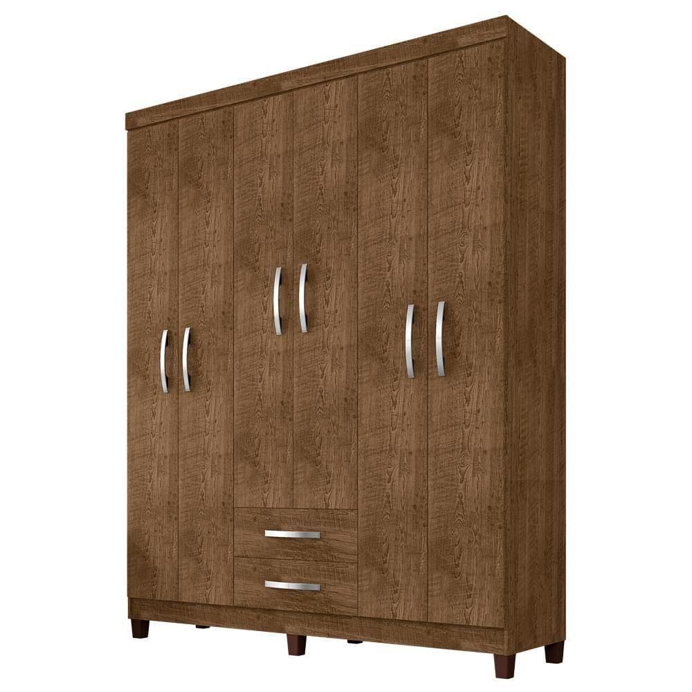 Guarda Roupa Casal 6p 2g Moden 150 Cm 3562 Malbec Incp