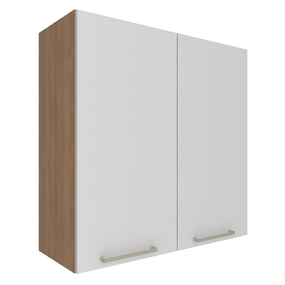 Armario Aereo 2 Portas 80 cm MDP CZ3115 Freijo Branco Tecno Mobili