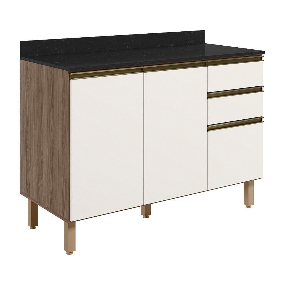 Balcao Com Tampo 2p 3g 120cm Mdf 16417 Carvalho Nicioli