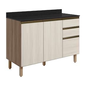 Balcao Com Tampo 2p 3g 120cm Mdf Kali 16417 Carvalho Nicioli
