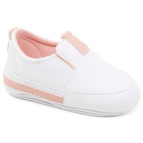 Sapato Tênis Bebe Baby Meninia Conforto Primeiros Passo Branco Azul