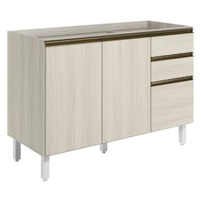Balcao Para Pia 2p 3g 120cm Mdf Kali 16417 Nicioli Bianco