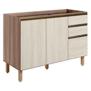 Balcao Para Pia 2p 3g 120cm Mdf Kali 16417 Carvalho Bianco