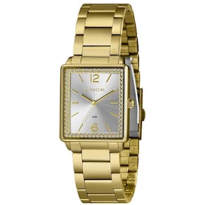 Relógio Lince Feminino Quadrado Dourado Lqg4737l28 S2kx