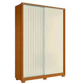Guarda Roupas Solteiro 2 Portas de Correr 3 Gavetas Flex Hera Madeirado/Off White Albatroz