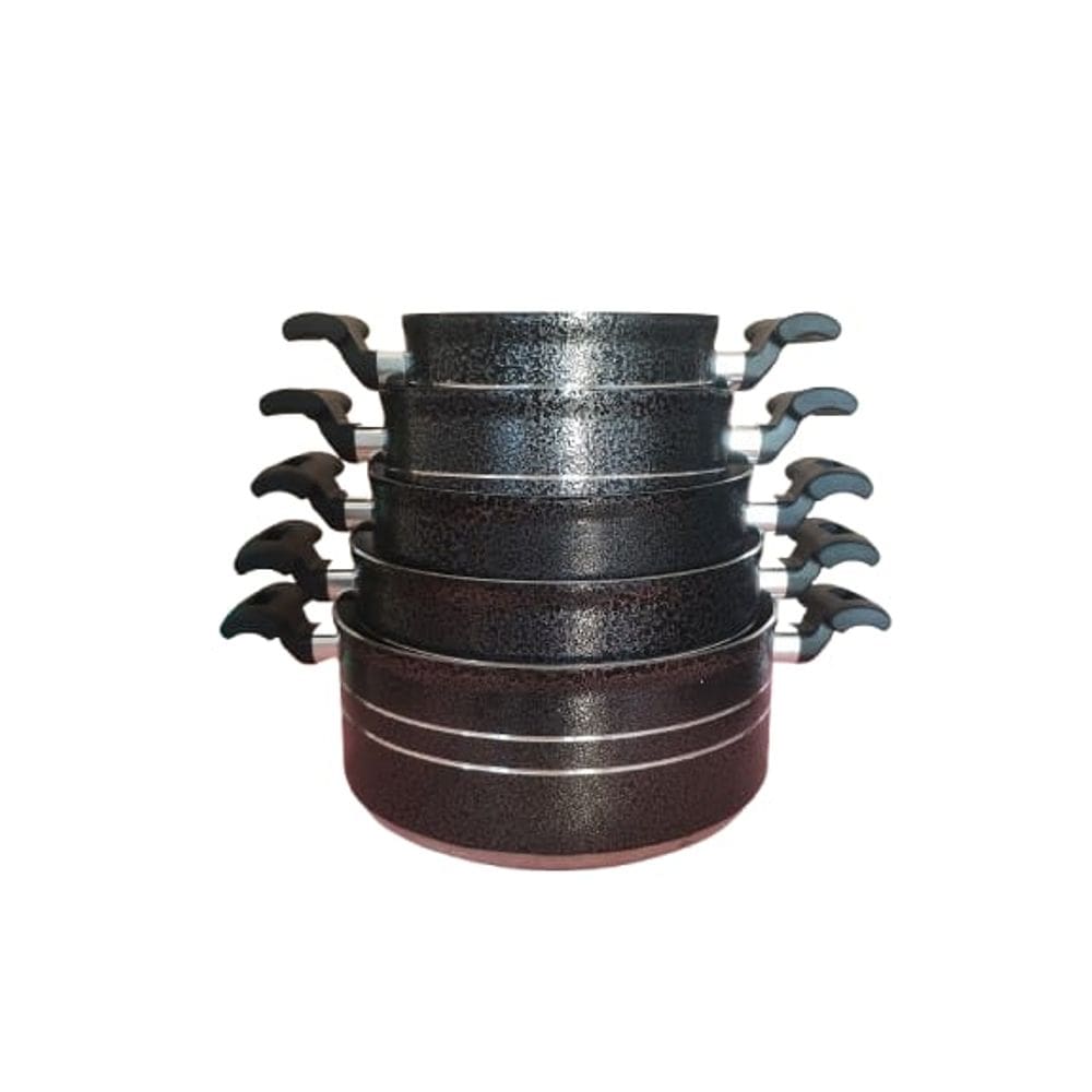 Jogo de caçarola 16/24 Alusol Aluminio Preta Craquelada