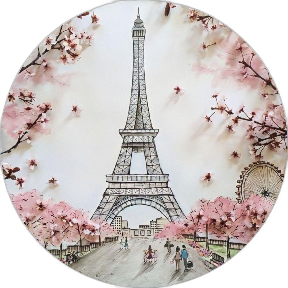 Painel Redondo 3D Sublimado Paris Frd-4399