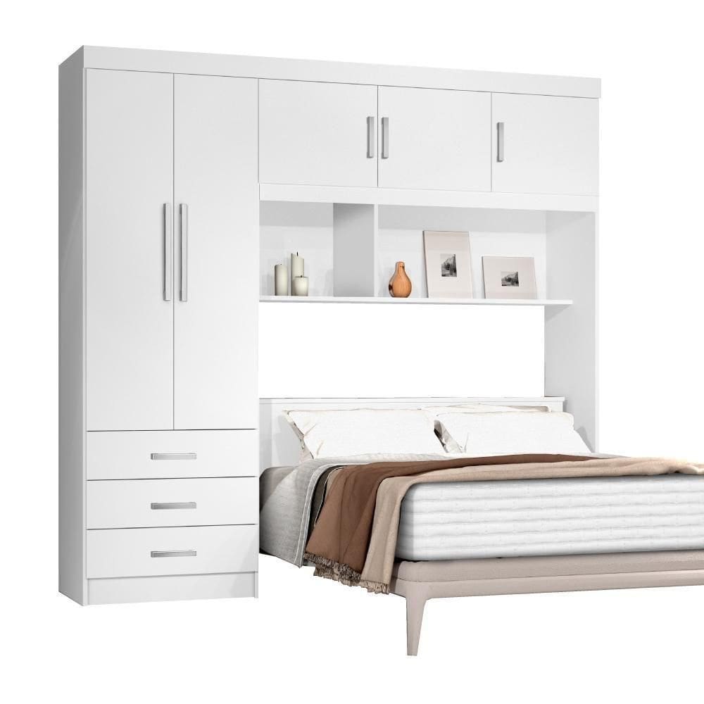 Guarda Roupas Casal Dormitório 5 Portas Casal Cancun Branco Branco
