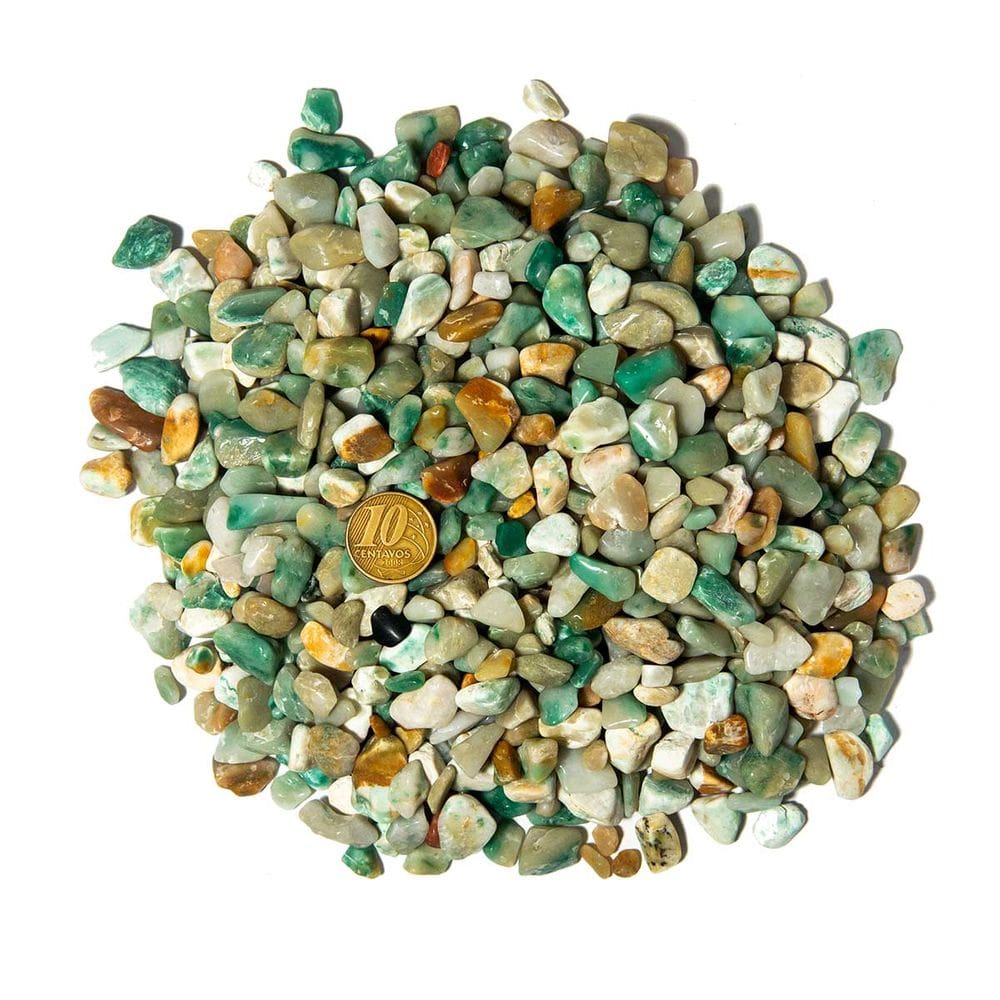 1kg Jadeita Verde Rolado Pedra Natural PP Aprox. 5 a 10mm